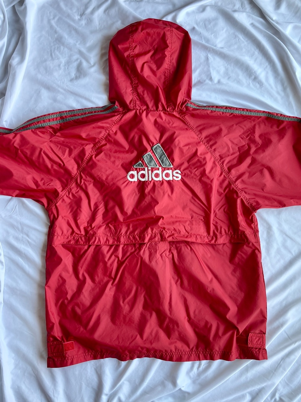 Y2K Red Adidas Zip Up Windbreaker Jacket
